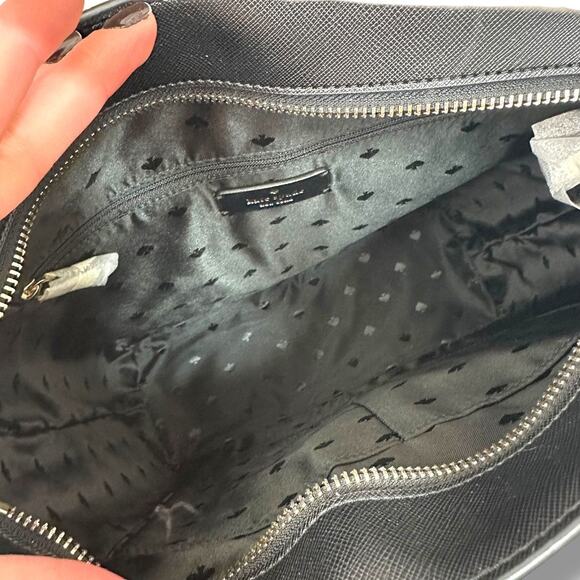 Kate Spade New York Black Multi Crisp Stripe Saffiano Daily Shoulder Tote Bag - Picture 8 of 11